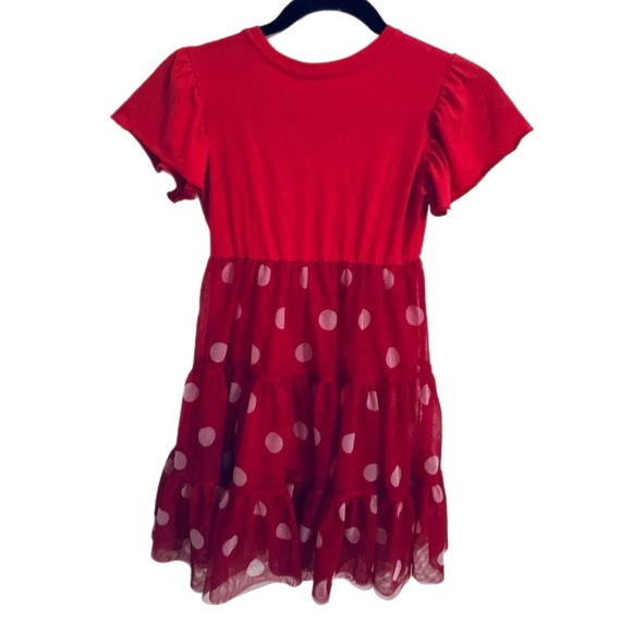 Disney Girls Red Minnie Mouse Dress with White Polka Dot Tulle Skirt –Size Small - Picture 4 of 4